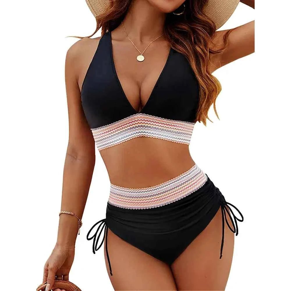 Vibrant High - Waisted Bikini Set for Confident Beachwear - FemSx